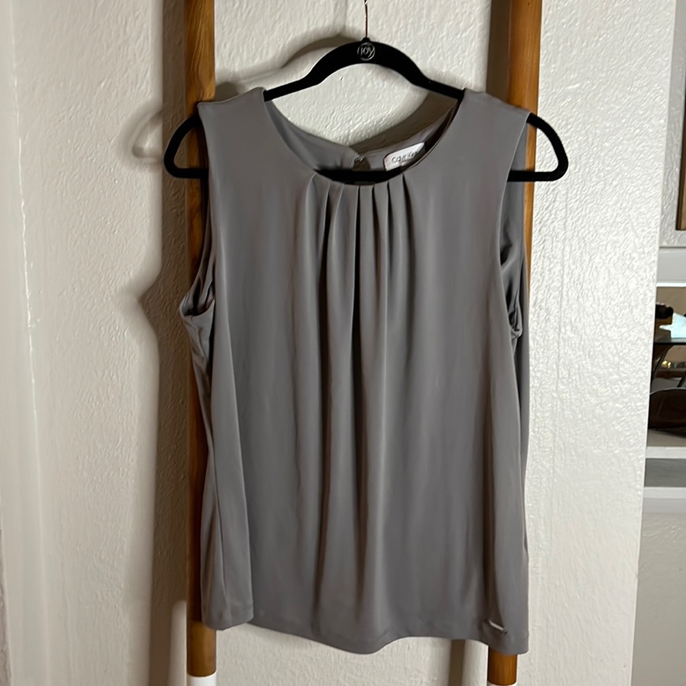 Calvin Klein gray dress blouse
